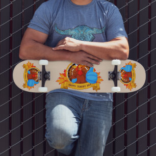 Skate Desenho divertido de Ação de Graças em estilo de d