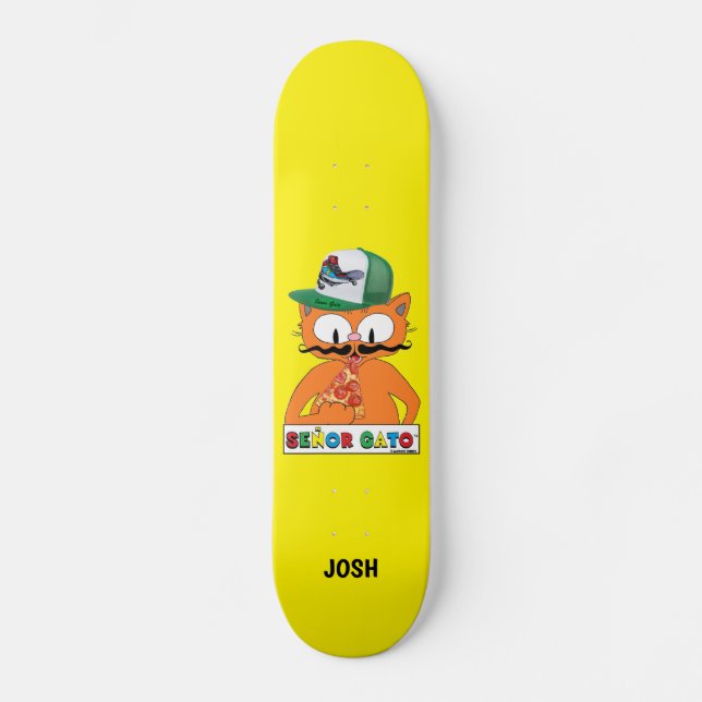 Skate Desenho do Senor Gato Gato com Boné de Motorista P (Frente)
