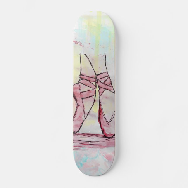 Skate Desenho dos calçados de Balé giro Desenho de aquar (Frente)