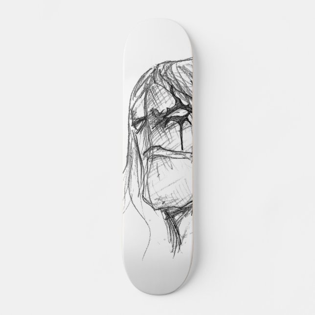 Skate Desenho preto e branco do Anime (Frente)