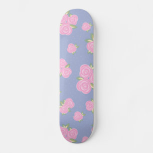 Skate Desenho Romântico de Rosa Antiga