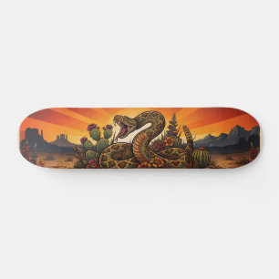 Skate Deserto Vintage Retro Cascavel e Cacto 