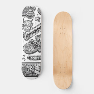 Skate Design 1 de grafite branco e preto