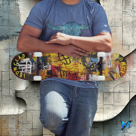 Skate Design Abstrato Ousado de Grafite & Vibração Urban