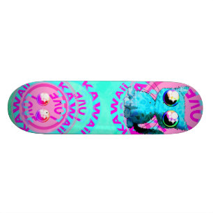 Skate Design bonito do anime com gato e texto