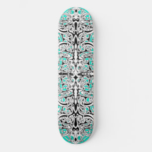 Skate Design de Aqua no Império Negro e Branco