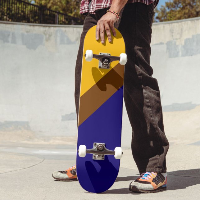 Skate Design de Bloco de Cores Simples Azul Amarelo (Criador carregado)