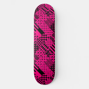 Skate Design de Correção de Padrões Mistos Pretos Rosa