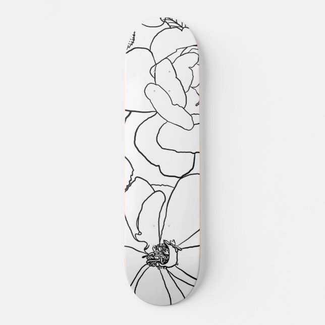 Skate Design de Desenho de Linha Floral de Rosas Elegant (Frente)