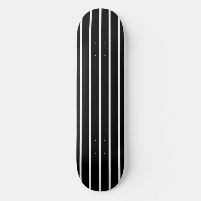 Skate Design de faixas brancas e pretas (Frente)