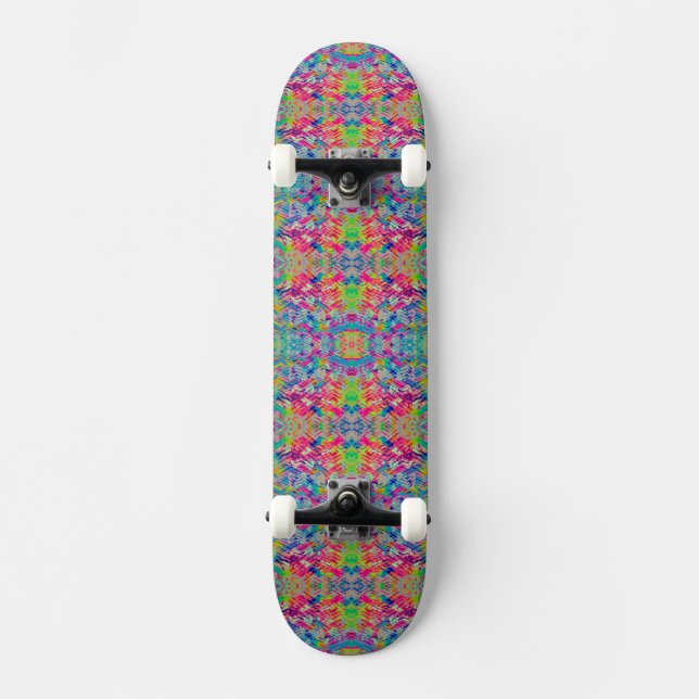 Skate Design de faixas neon coloridas fofas (Frente)