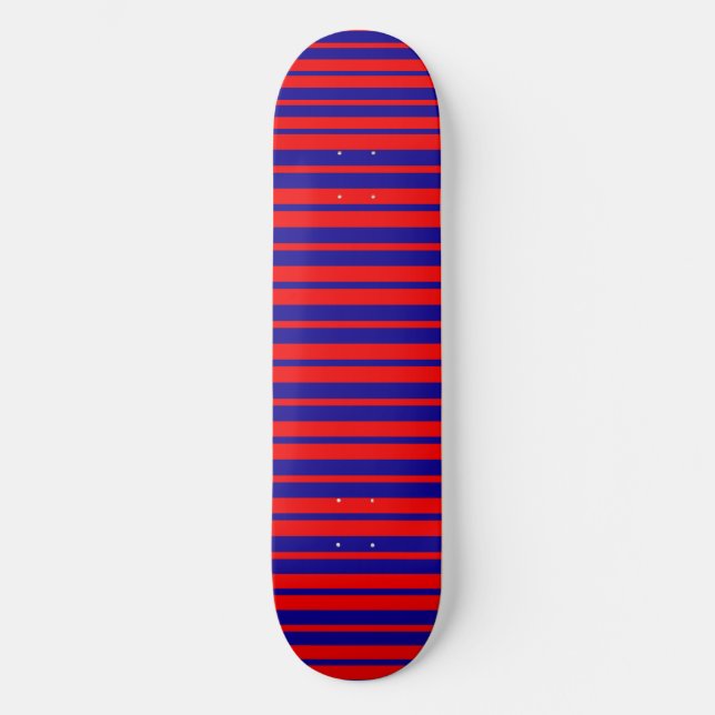 Skate Design de faixas vermelhas e azuis (Frente)