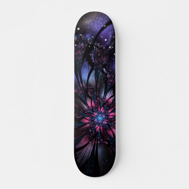 Skate design de flor fractal abstrato. (Frente)