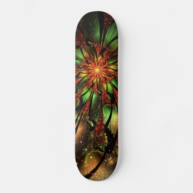 Skate design de flor fractal abstrato. (Frente)