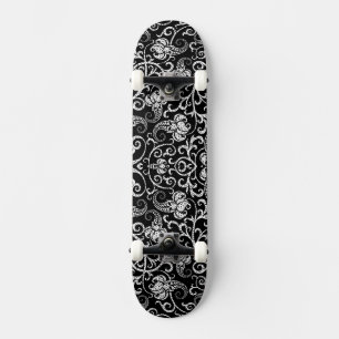 Skate design de fundo de flores dálmata preto fofo lum