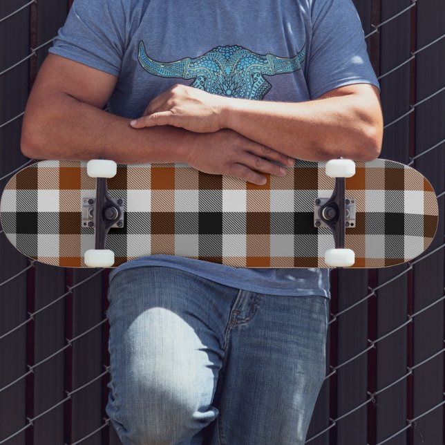 Skate Design de Gingham Preto-Castanho (Criador carregado)