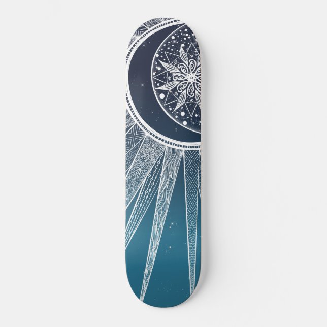Skate Design de Gradiente Azul Mandala (Frente)
