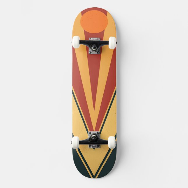 Skate Design de Gráfico Retroativo Minimalista (Frente)