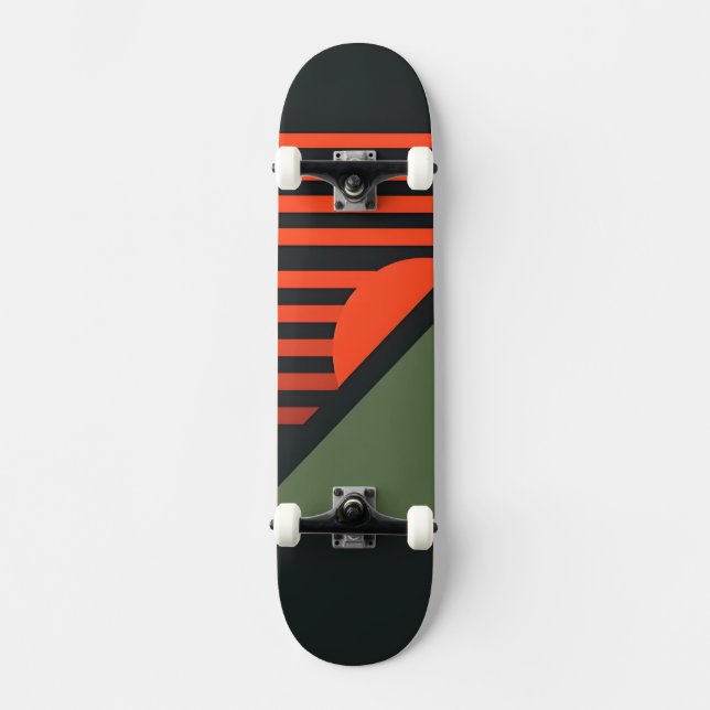 Skate Design de Gráfico Retroativo Minimalista (Frente)
