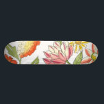 Skate Design de Jardim Floral com Fundo Branco<br><div class="desc">Este design de jardim floral apresenta cores brilhantes contra um fundo branco pálido,  fazer em que as flores se destacam ainda mais. Uma pintura incrível que pode trazer cor e beleza para qualquer sala. Compre-o para si mesmo,  ou dê-o a um amado como presente!</div>