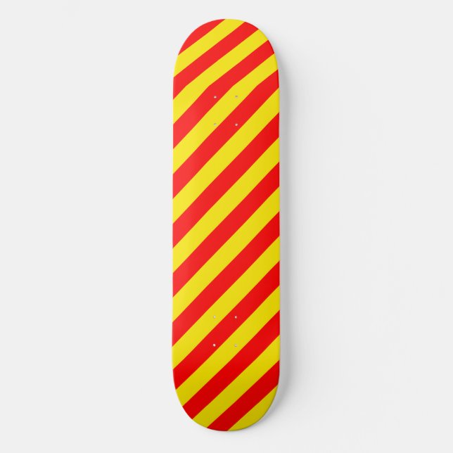 Skate Design de Listras Vermelhas e Amarelas (Frente)