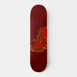 Skate Design de ouro e vermelho do Dragão da China