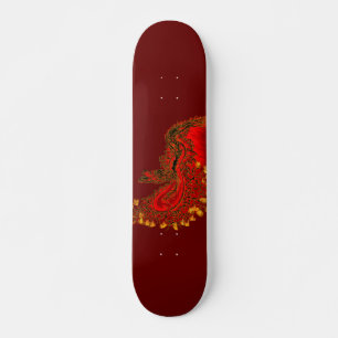 Skate Design de ouro e vermelho do Dragão da China