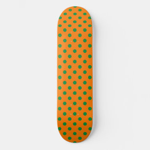 Skate Design de Padrão de Bolinhas de Verde em Laranja