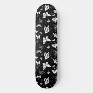 Skate Design de Padrão de Ilustração de Borboleta Branca