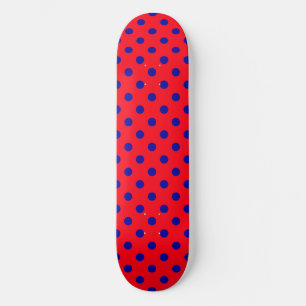 Skate Design de Padrão do Blue On Red Bolinhas