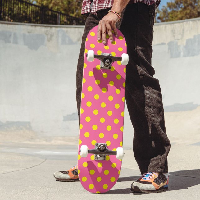 Skate Design de Padrão do Bolinhas Amarelo a Rosa (Criador carregado)