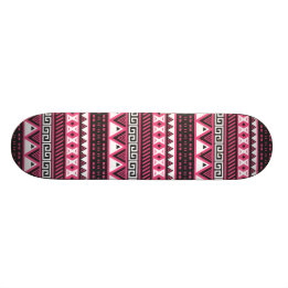 Skate Design de padrão tribal Aztec, rosa e preto