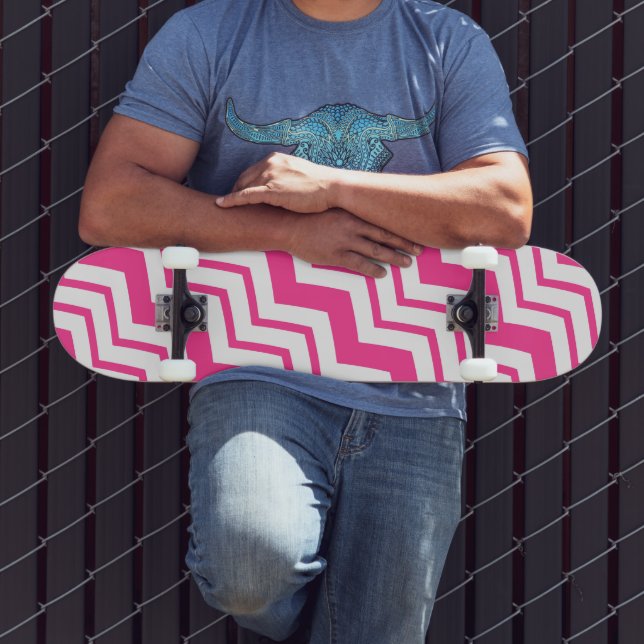 Skate Design de padrão zigue-zague em chevron branco ros (Ao ar livre 3)