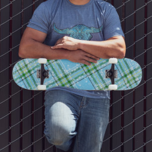 Skate Design de Xadrez Escocês de Neve de Inverno