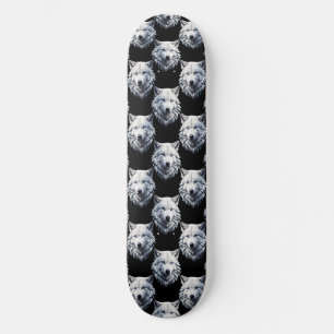Skate Design do padrão da cabeça do lobo branco
