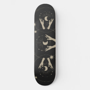 Skate design estético de fantasia ao luar