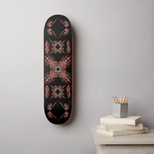 Skate Design geométrico de inspiração tribal a preto esc