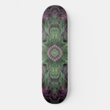 Design Moderno Abstrato Fractal Roxo e Verde