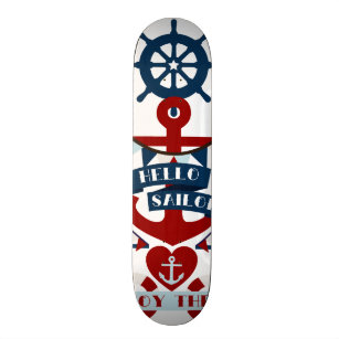 Skate Design náutico do barco de vela da âncora do