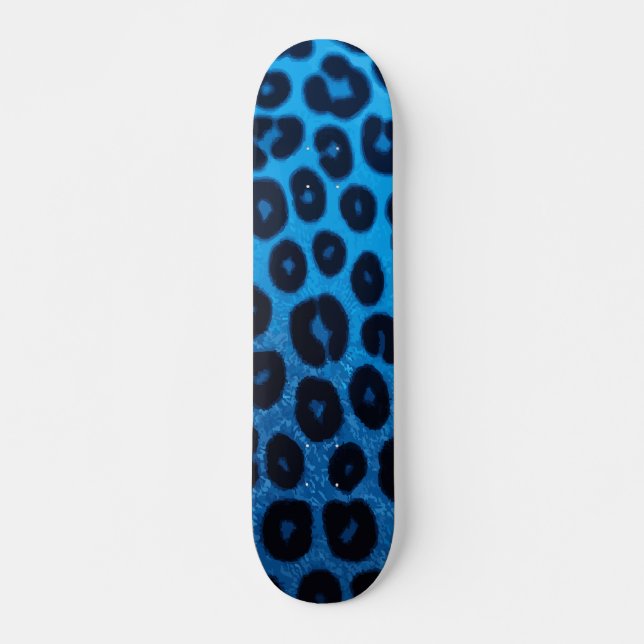 Skate Design Ousado com Impressão de Guepardo Azul (Frente)