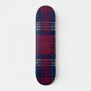 Skate Design Ousado de Xadrez Azul e Vermelho