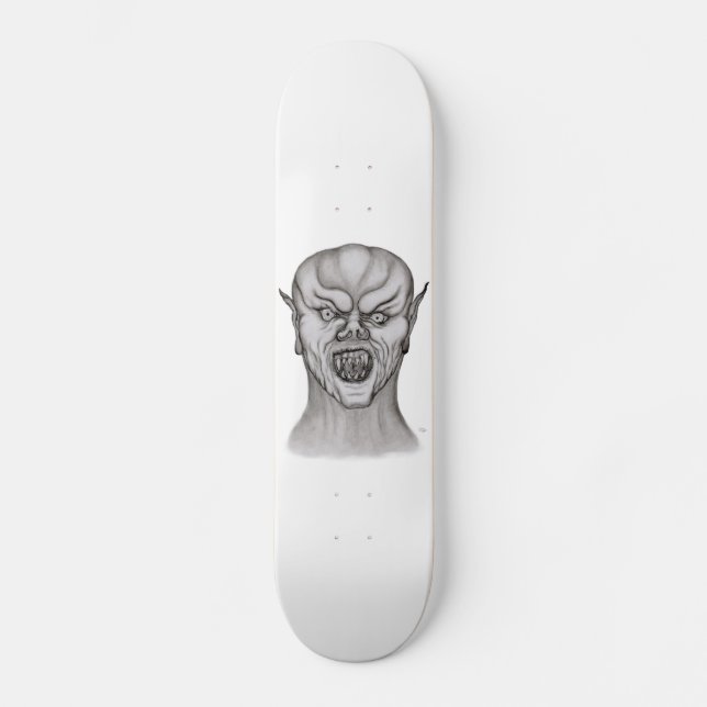 Skate Design preto e branco do vampiro (Frente)