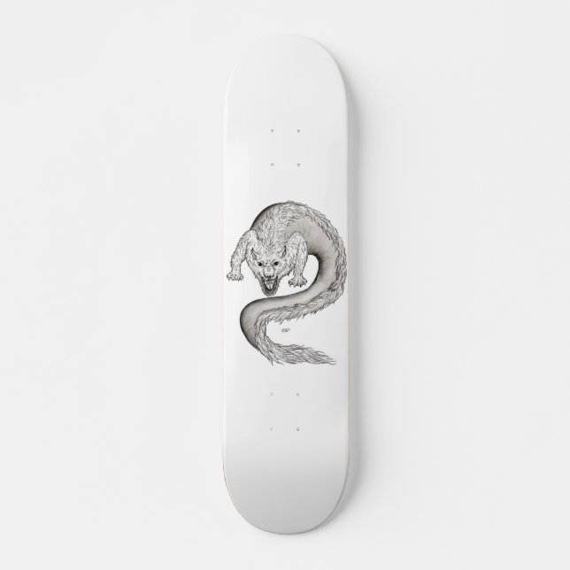 Skate Design preto e branco do Wolfdragon (Frente)