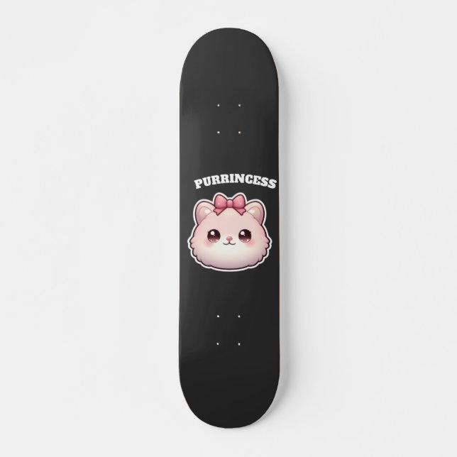 Skate Design Princesa Fofa Arco de Gatinho Rosa (Frente)