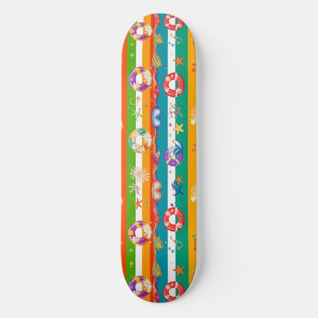 Skate Design vibrante de praia de verão (Frente)