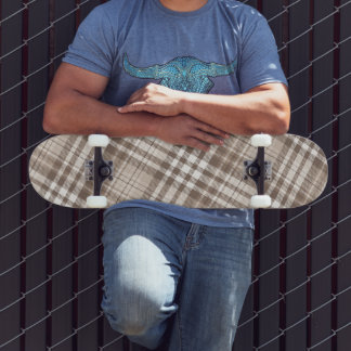 Skate Design Xadrez Tom Terra Neutro