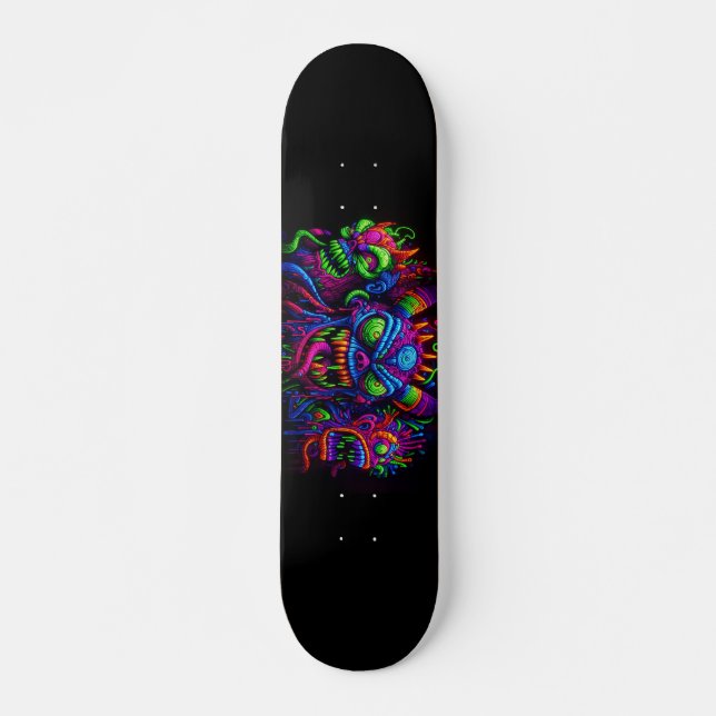 Skate Designs de monstros grafites brilhantes (Frente)