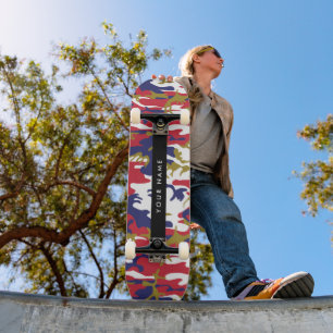 Skate Dia da Independência Camuflagem Seu nome Personali
