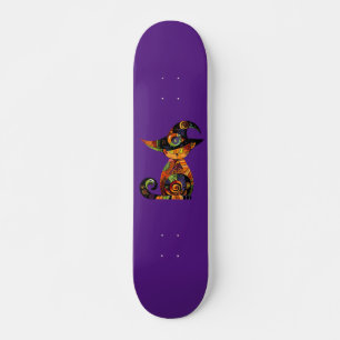 Skate Dia das Bruxas/místico/gato/outono