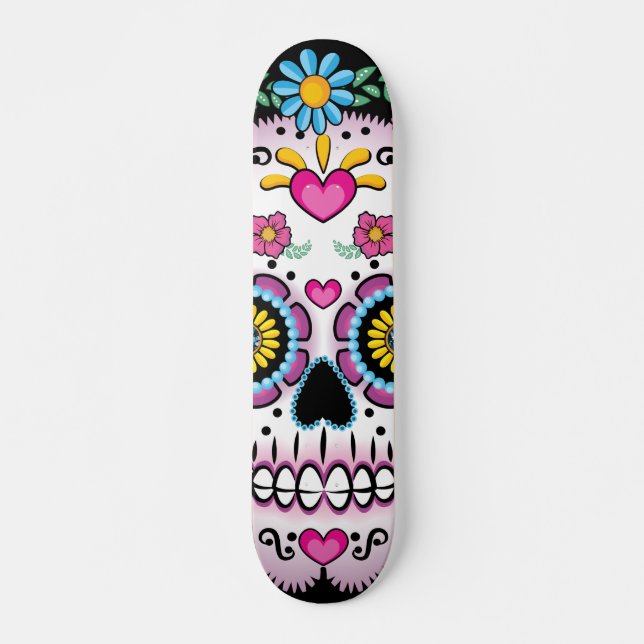 Skate Dia de los Muertos Sugar Skull (Frente)